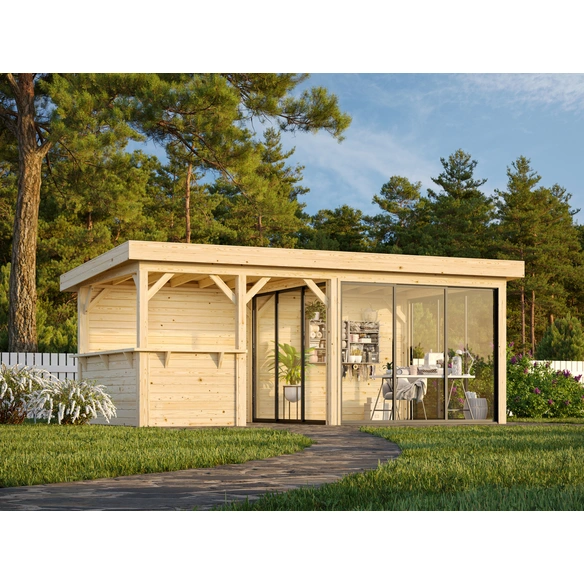 Pavillon »Lenna Set 408 Slide«, BxHxT: 588 x 245 x 300 cm, Grau