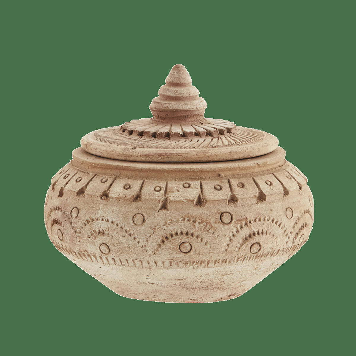 - Pot en terre cuite avec couvercle D13cm