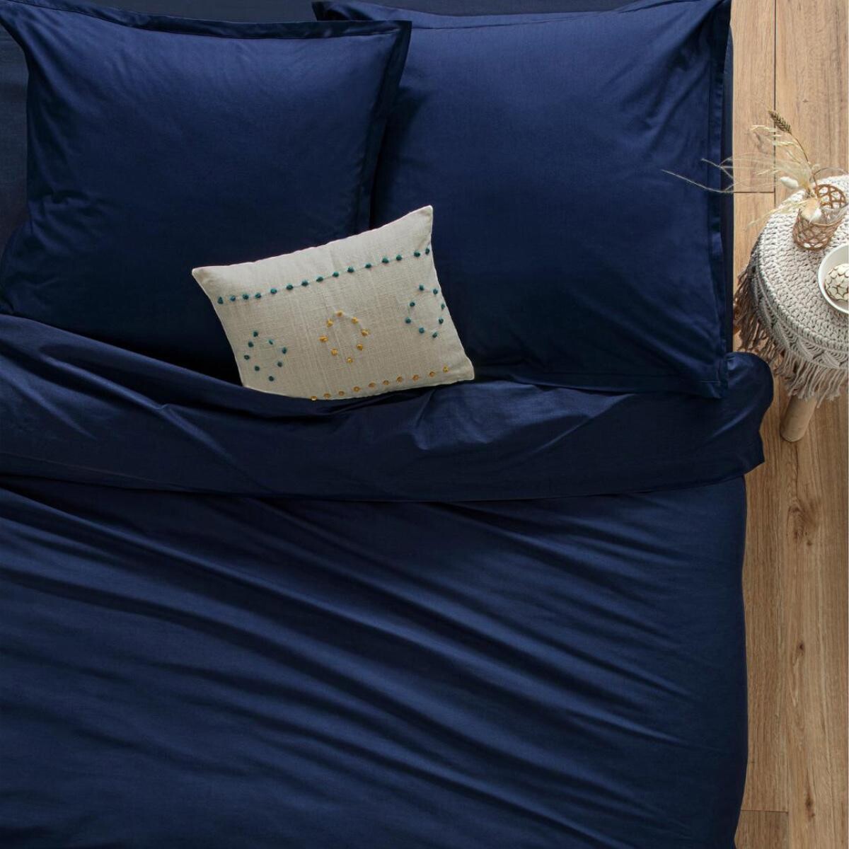 Fitted sheet, cotton Ink blue, 90x190 cm