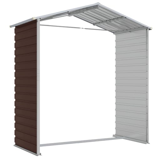 NNEVL Garden Shed Brown 191x130x198 cm Galvanised Steel