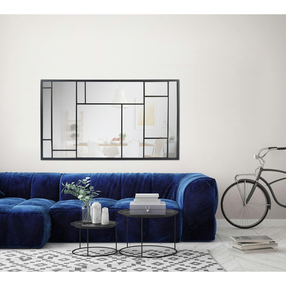 - Grand miroir artiste noir 80x140cm