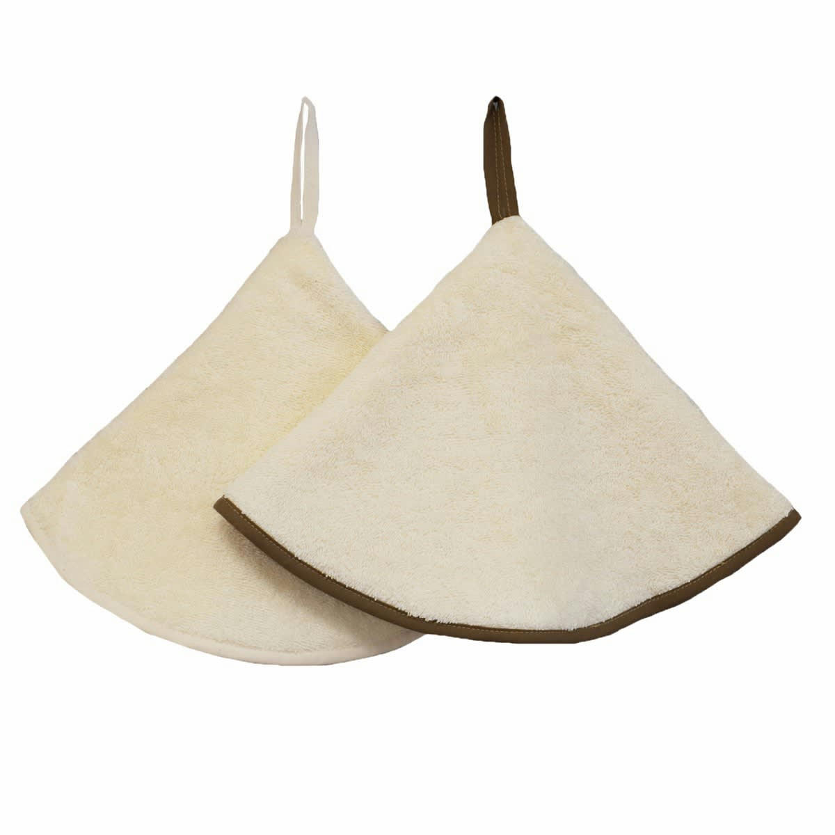 DECO - Lot de 2 essuies mains en coton ecru
