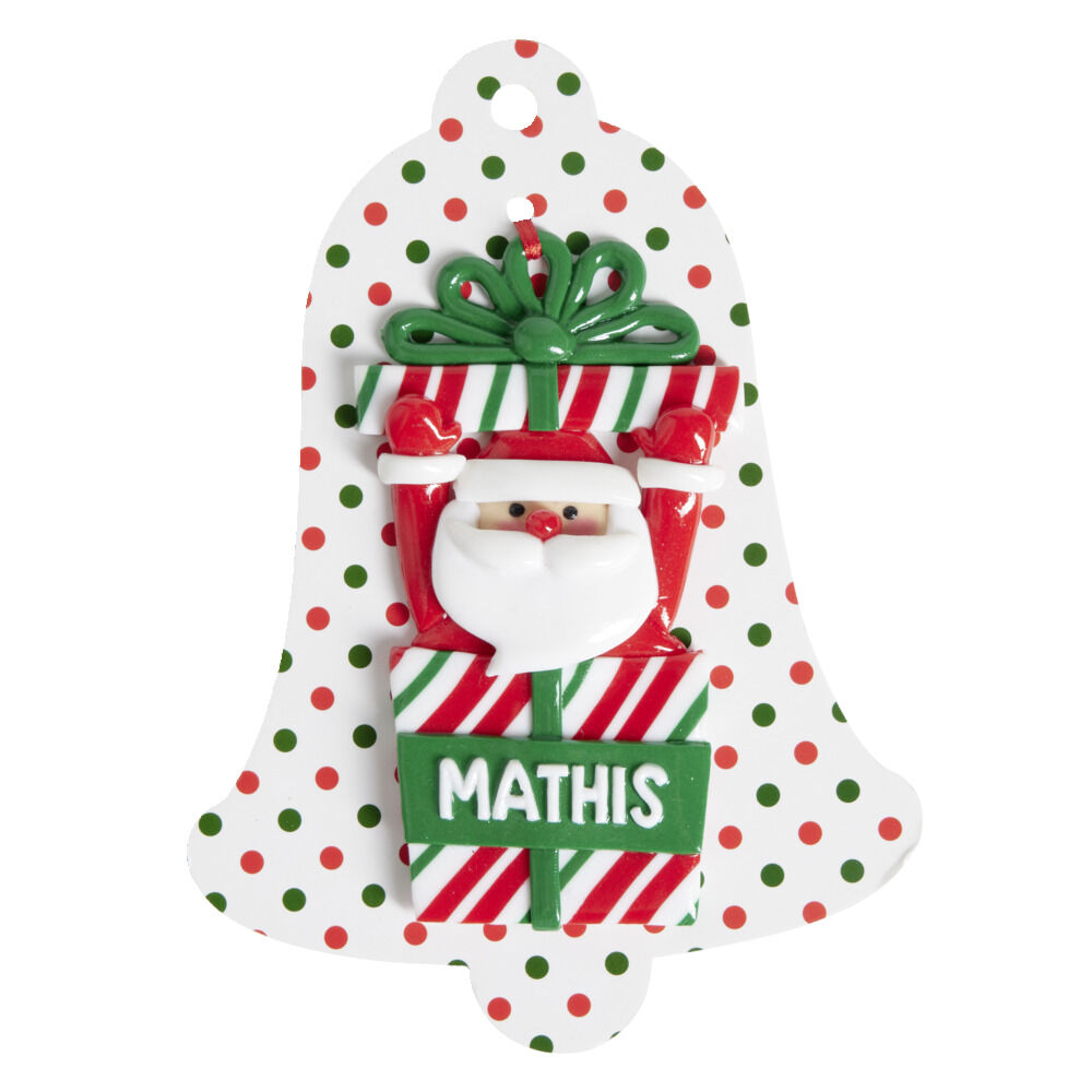 Suspension pour cadeaux de No&euml;l avec prénoms H10cm (2modèles)