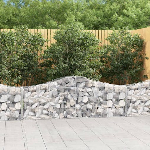 NNEVL Arched Gabion Baskets 4 pcs 200x30x60/80 cm Galvanised Iron
