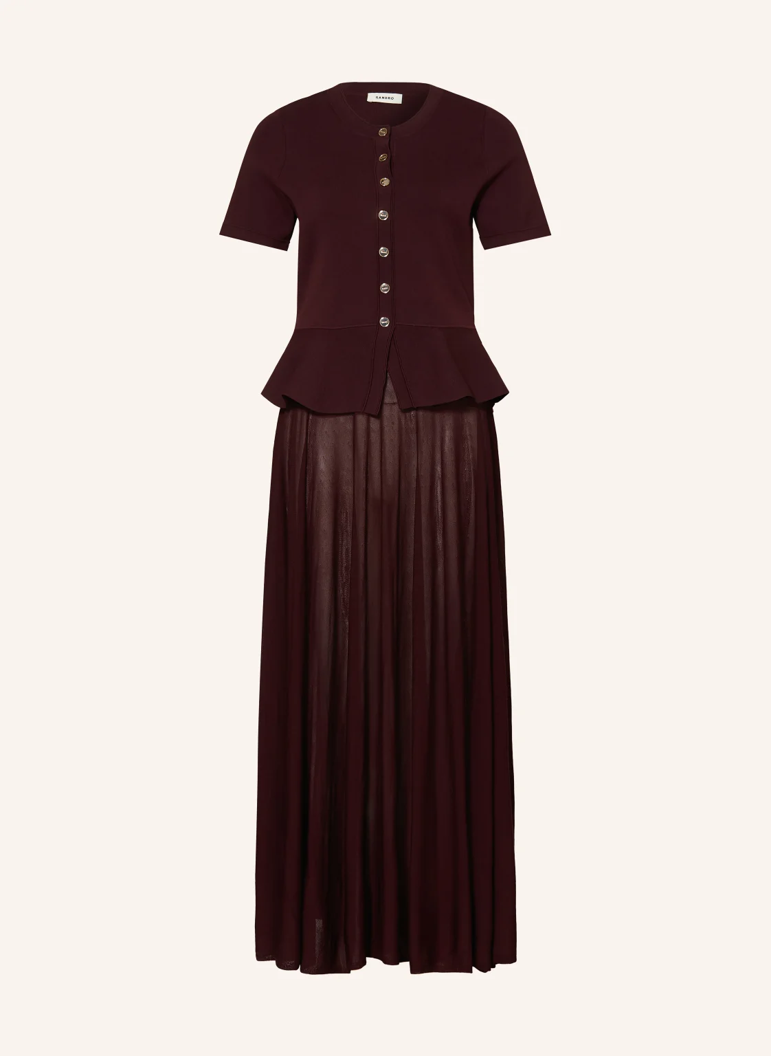 SANDRO Kleid im Materialmix