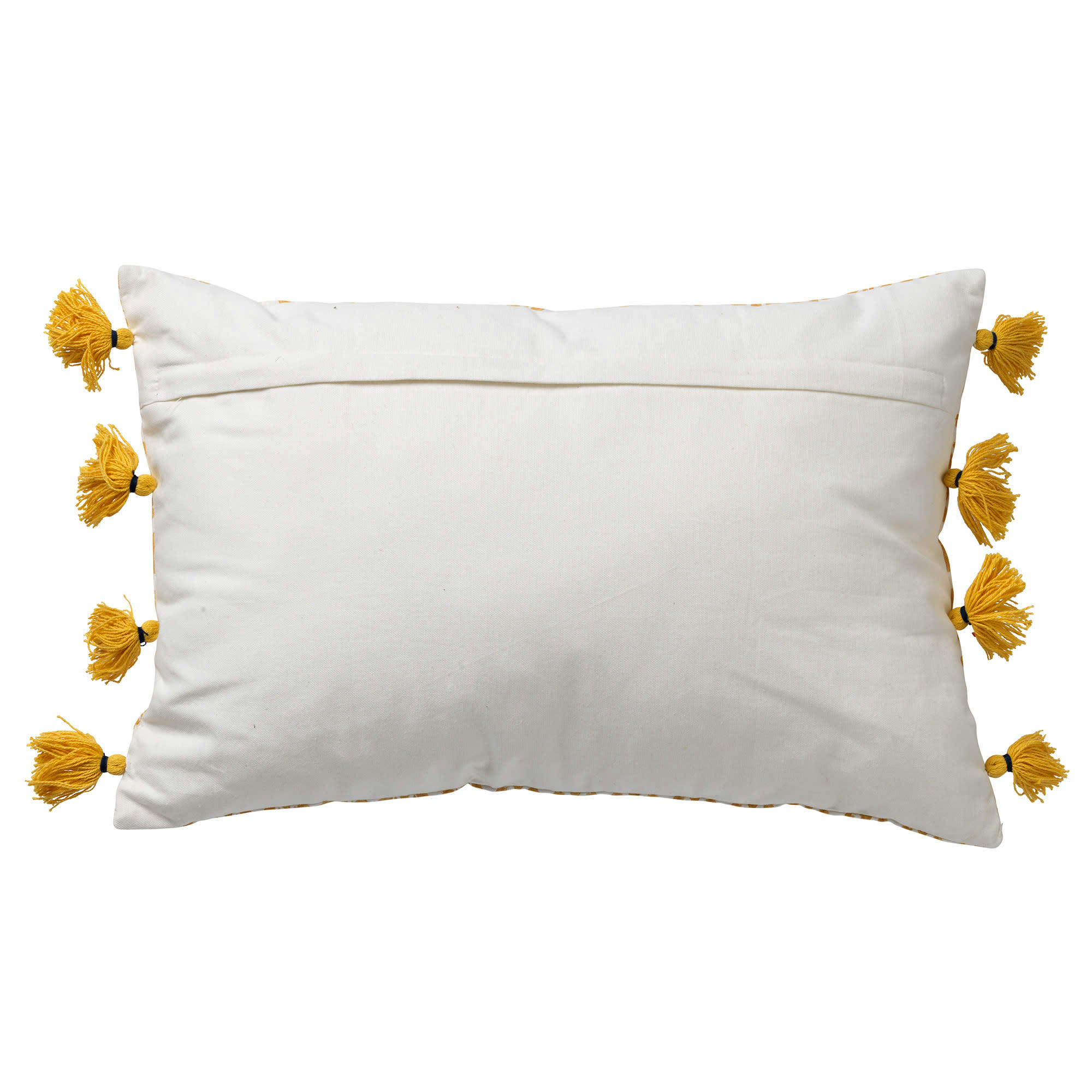 - Housse de coussin jaune en coton-40x60 cm avec motif