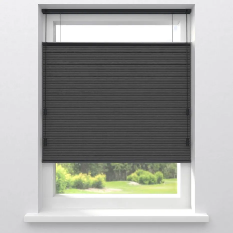 Kwantum Plisségordijnen | Fenstr Dubbel Plissé Aniek  Verduisterend Antraciet