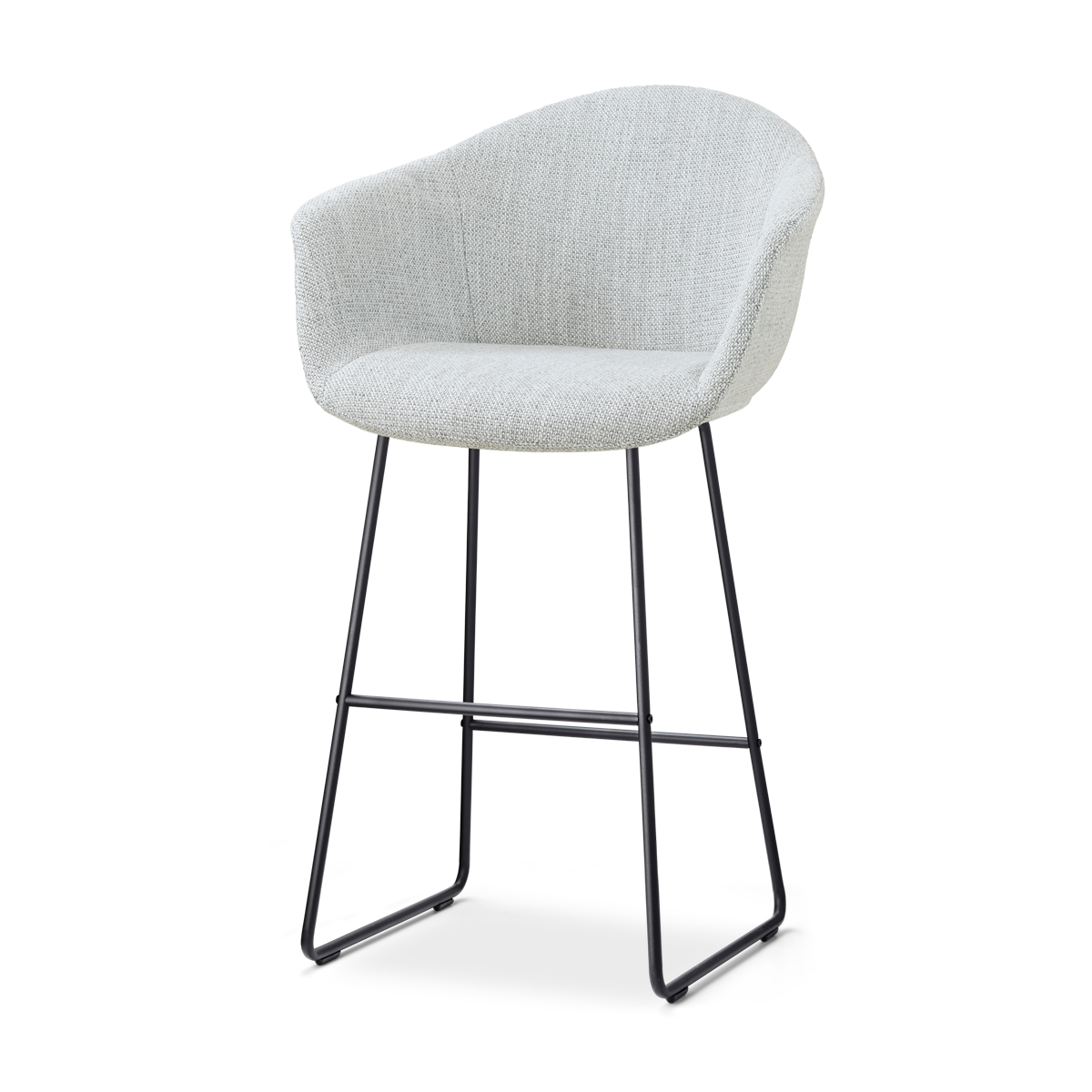 Nolon Nino-Otis Barkruk Grijs Melange - Zwart Onderstel - 75 Cm