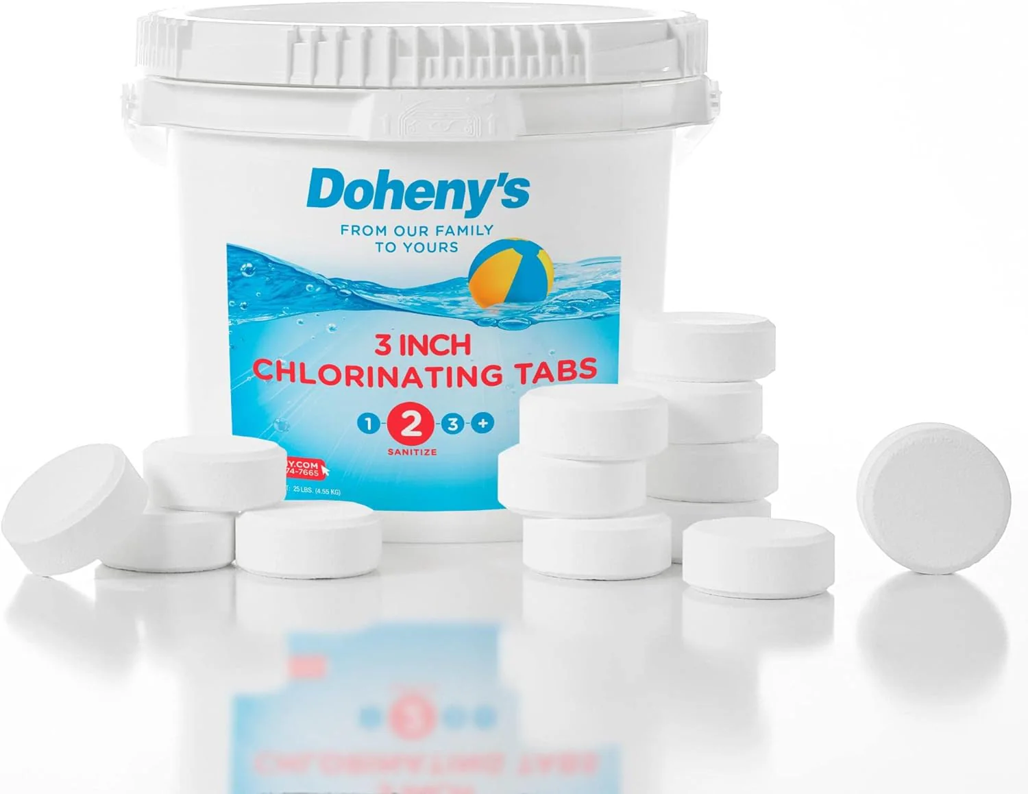 3 Inch Stabilized Chlorine Tablets | Pro-Grade Pool Sanitizer, Long Lasting, Slow Dissolving, 99% Pure Tri-Chlor, Individually Wrapped - 50lb(10 lb.)