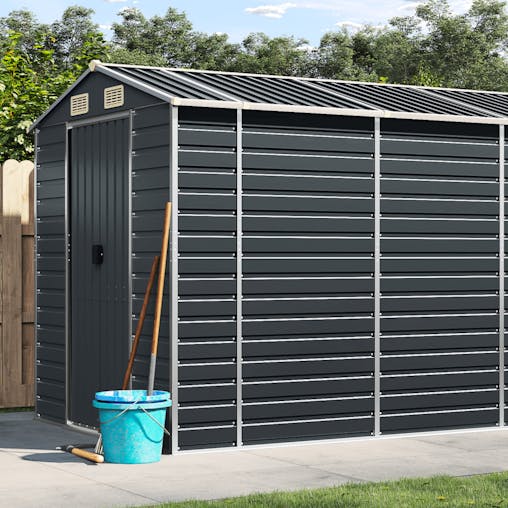 NNEVL Garden Shed Anthracite 191x555x198 cm Galvanised Steel