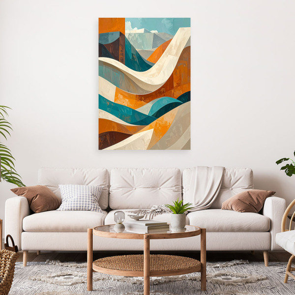 Obraz do salonu sypialni biura loftu, Abstrakcja linie kształty 20x30