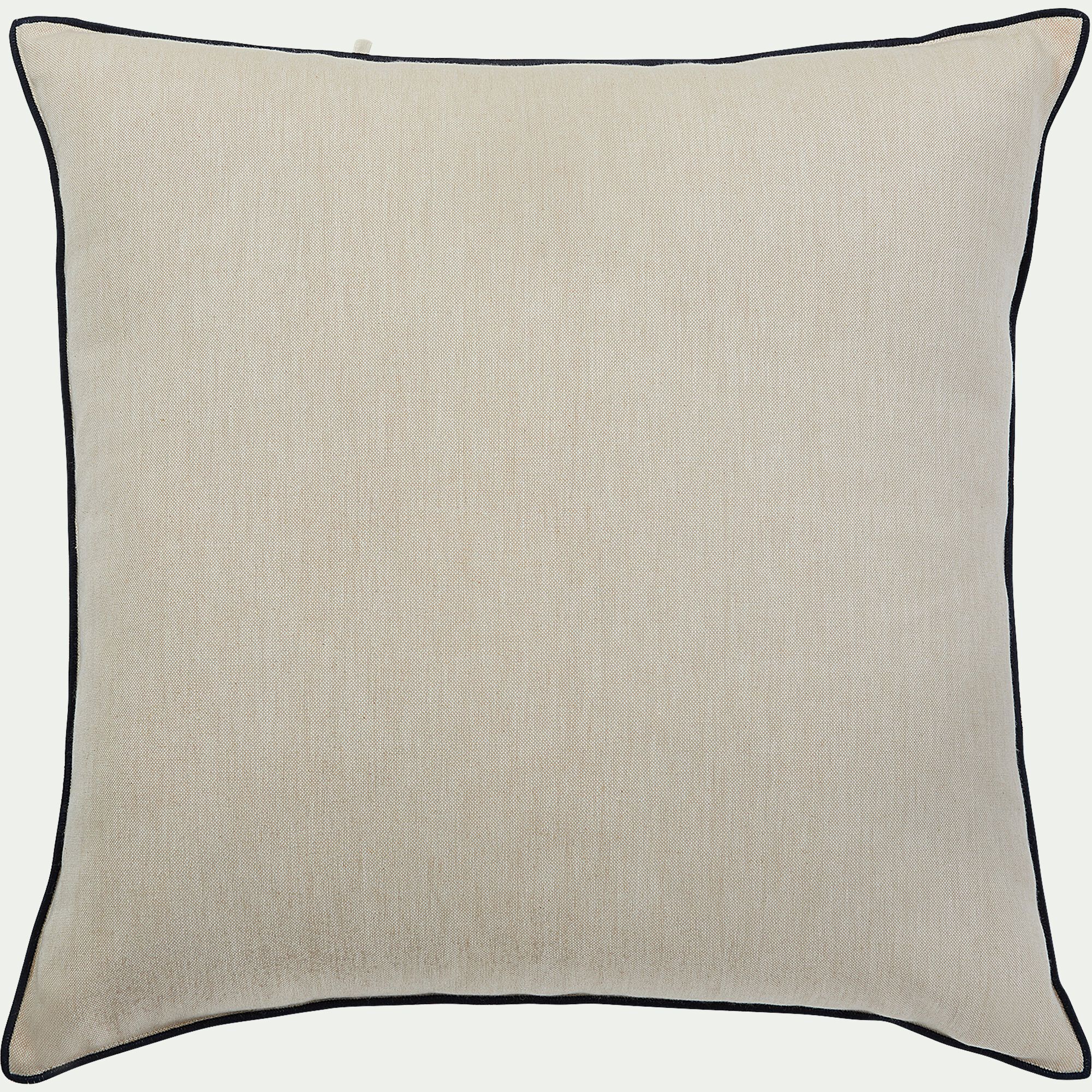 LINIA - Coussin en coton finition point bourdon 45x45cm - beige