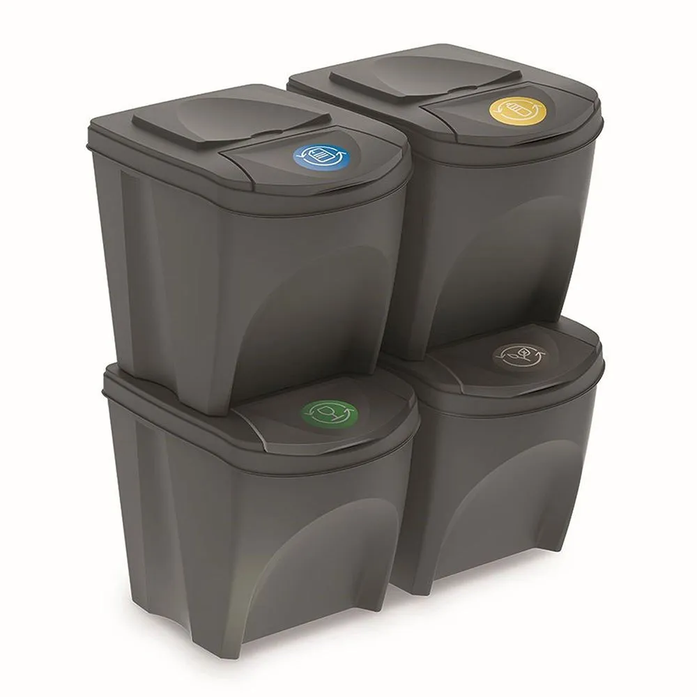 Prosperplast Sortibox stackable recycling bins 100L 4 units