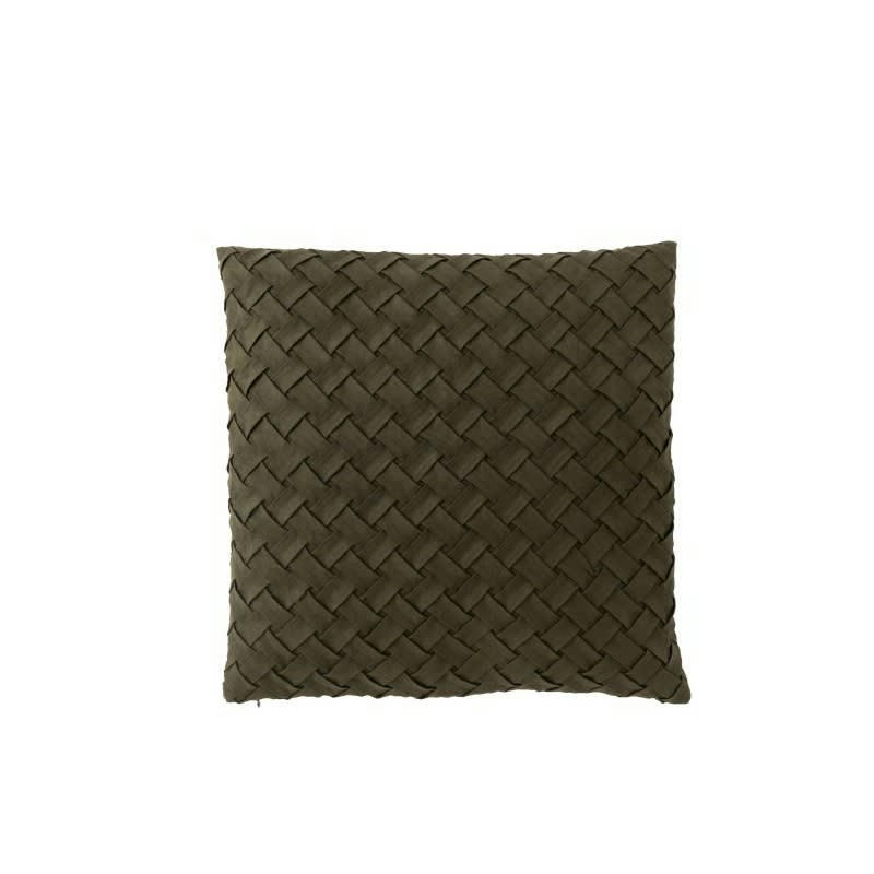TISSÉ - Coussin tissé polyester vert 43x43