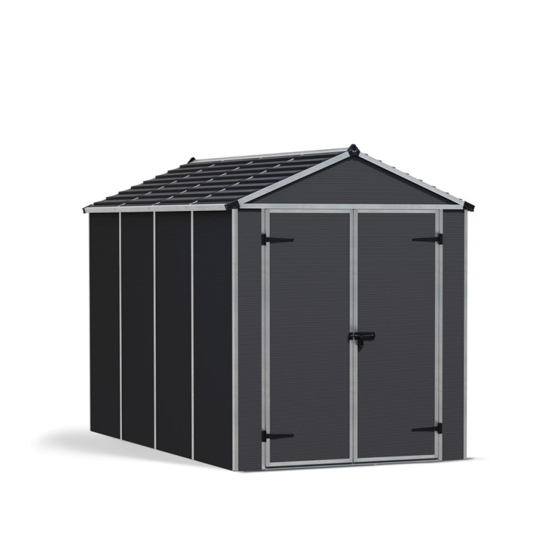 Abri de jardin en résine Rubicon gris 1,85 x 3,07 x 2,17 m CANOPIA