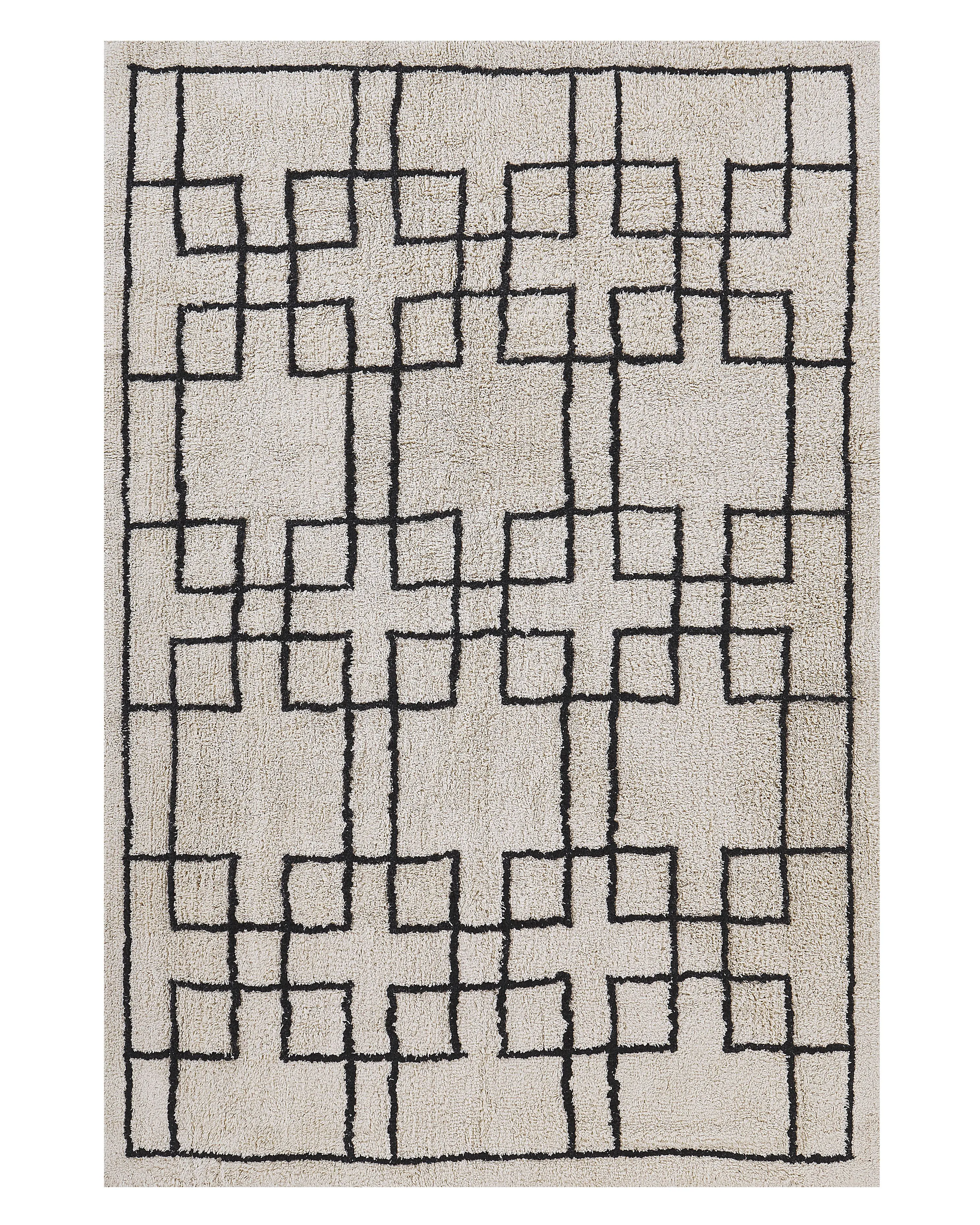 Rug TURHAL Beige 140 x 200 cm Cotton