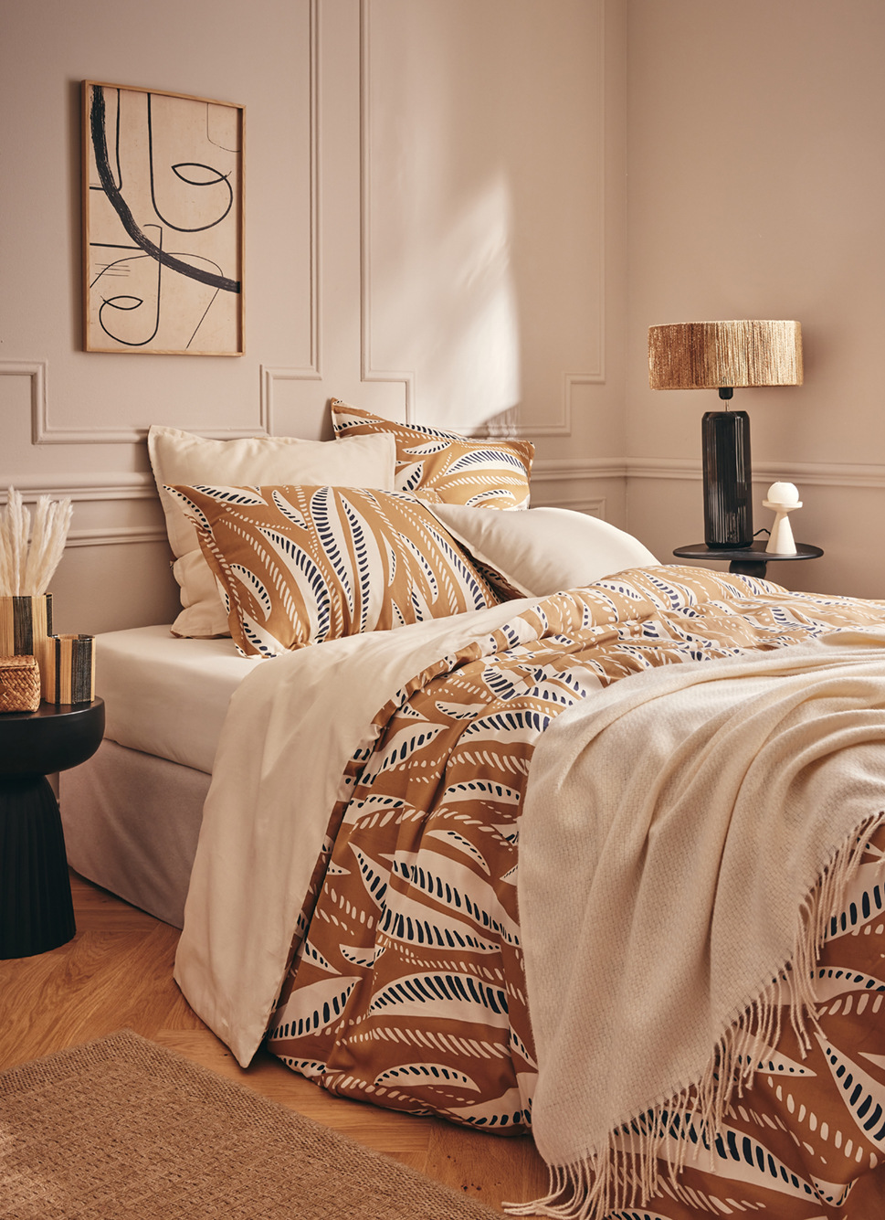 HOUSSE DE COUETTE EN SATIN CORALIE CARAMEL