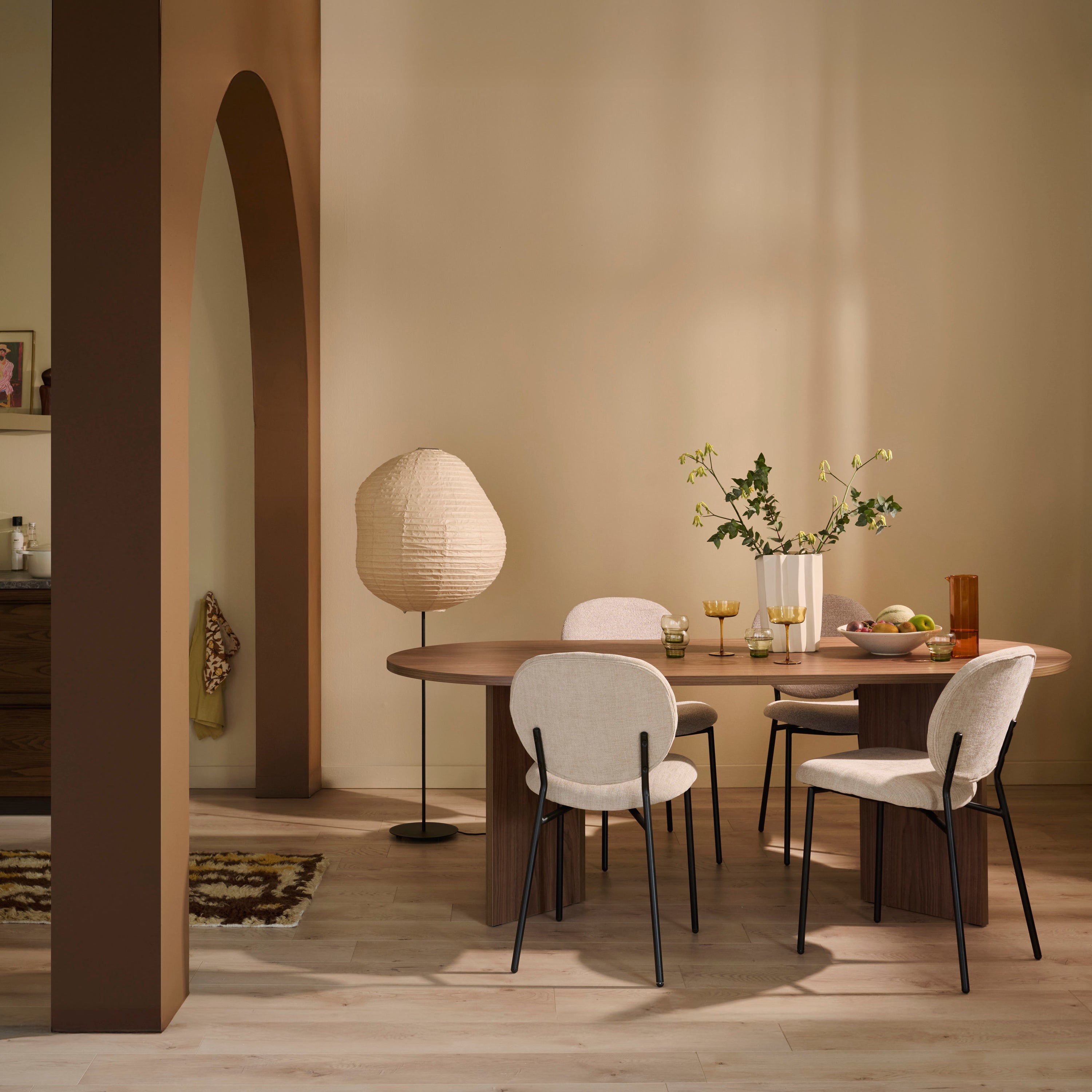 by fonQ Loop Eetkamerstoel Chenille - Beige