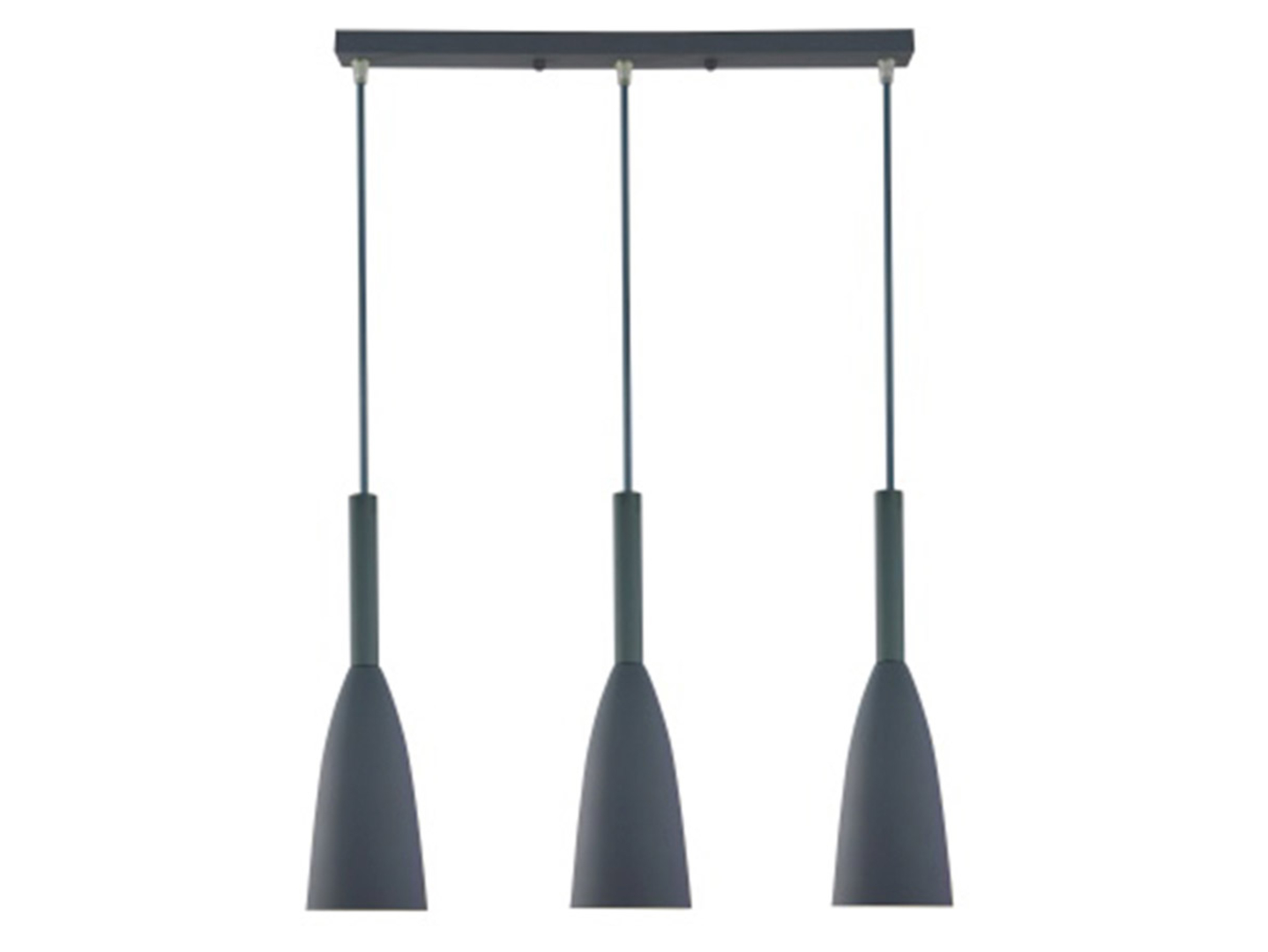 Lampa wisząca Solin 50 cm 3-punktowa metalowa szara