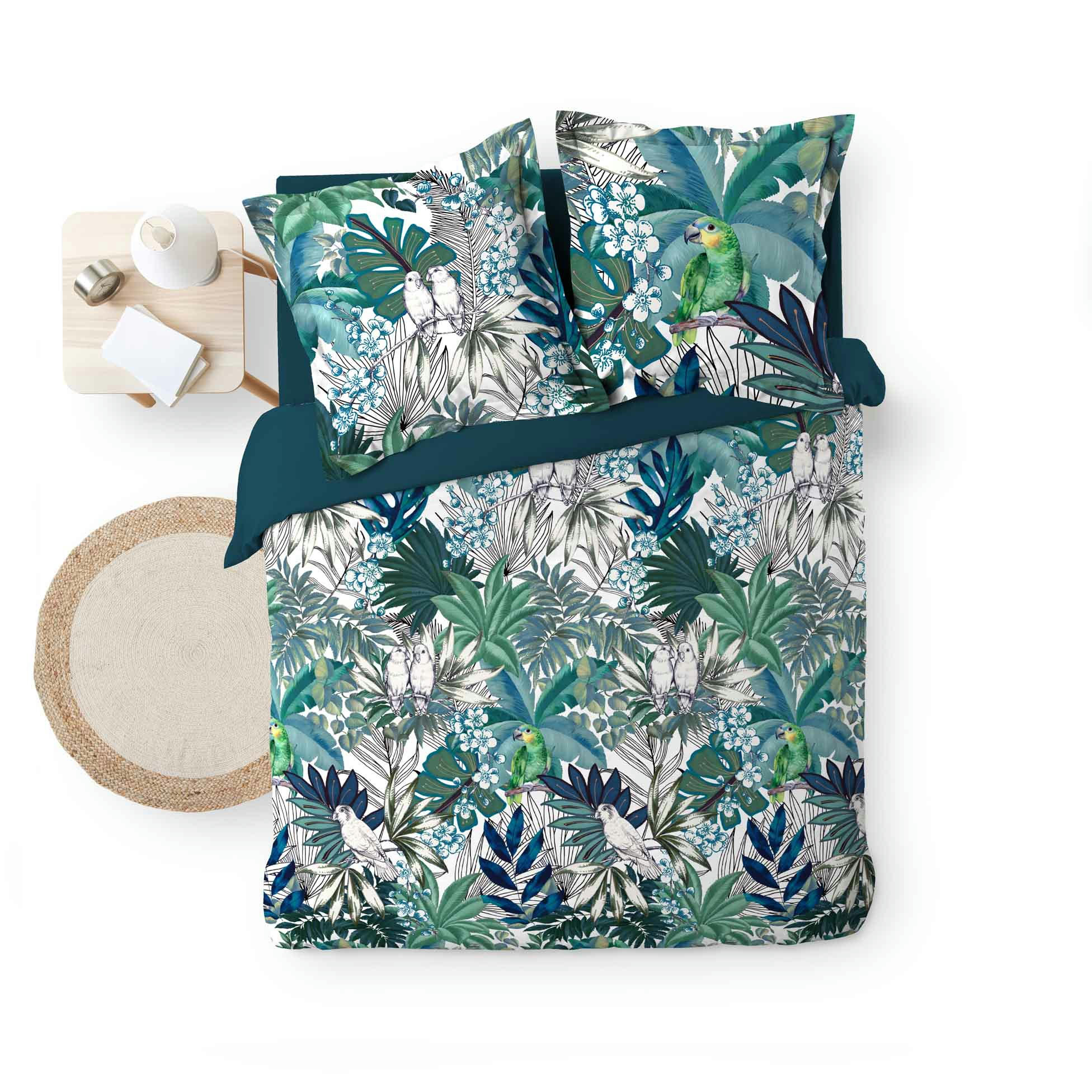 - Parure de lit percale vert 240x220