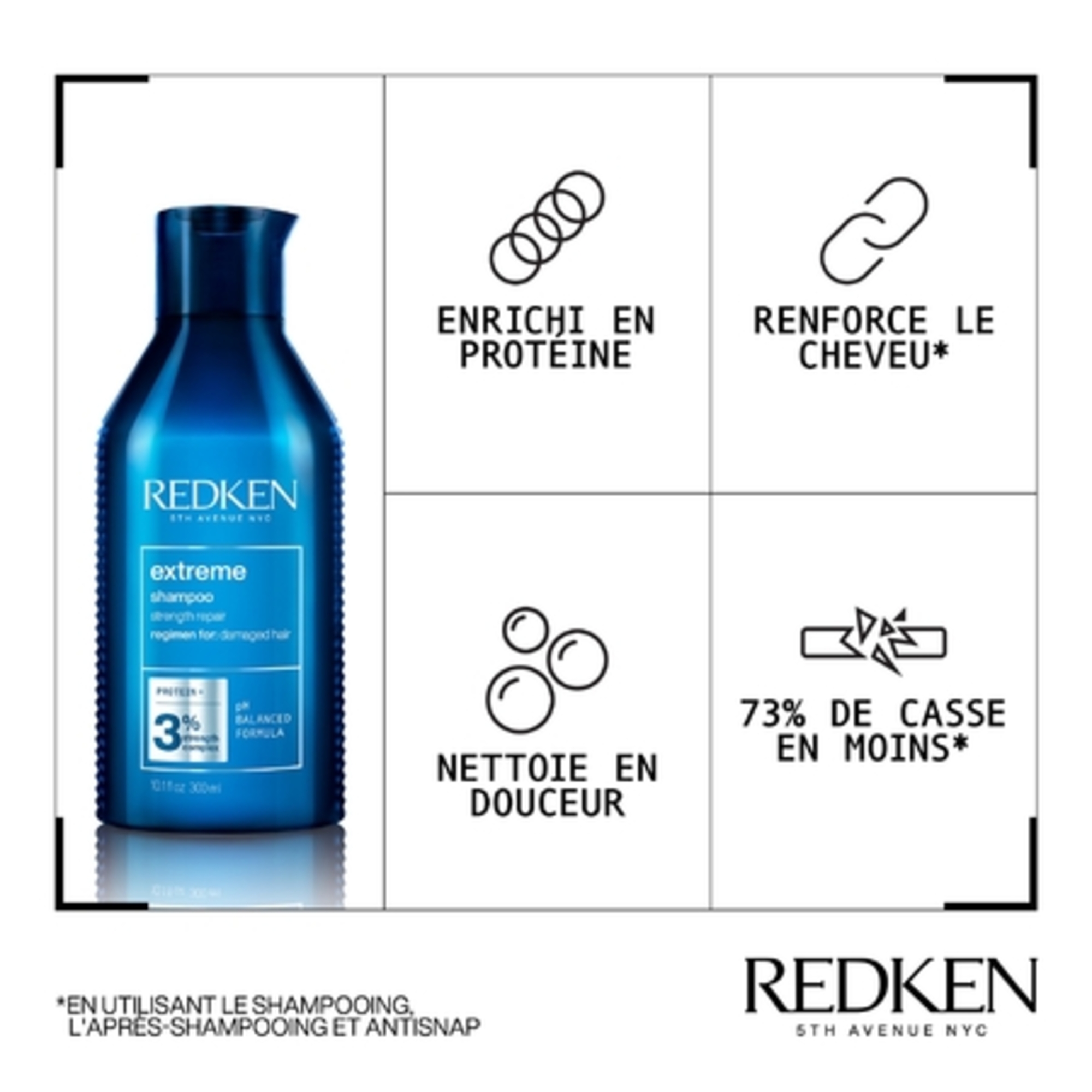 EXTREMEShampoing fortifiant cheveux fragilisés