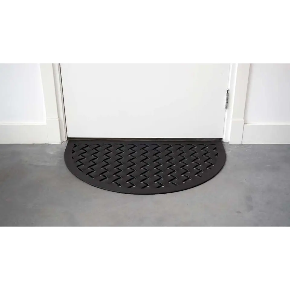 Rubber deurmat Weave halfrond - 56 x 91 cm