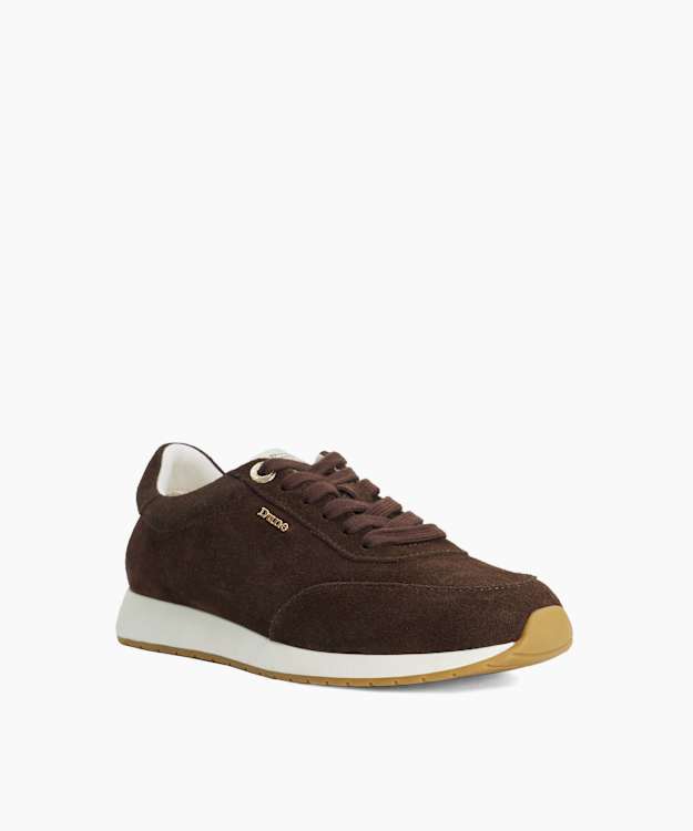Ettah Brown - Suede Lace-Up Runner Trainers