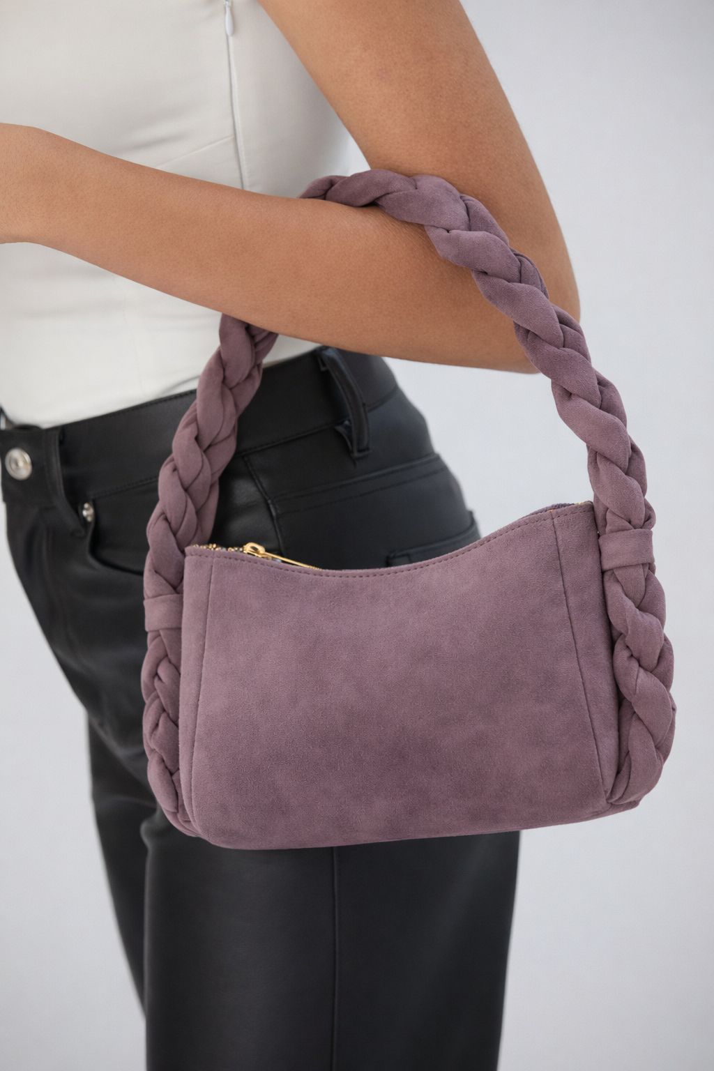 Belissh Braided Handle Shoulder Bag
