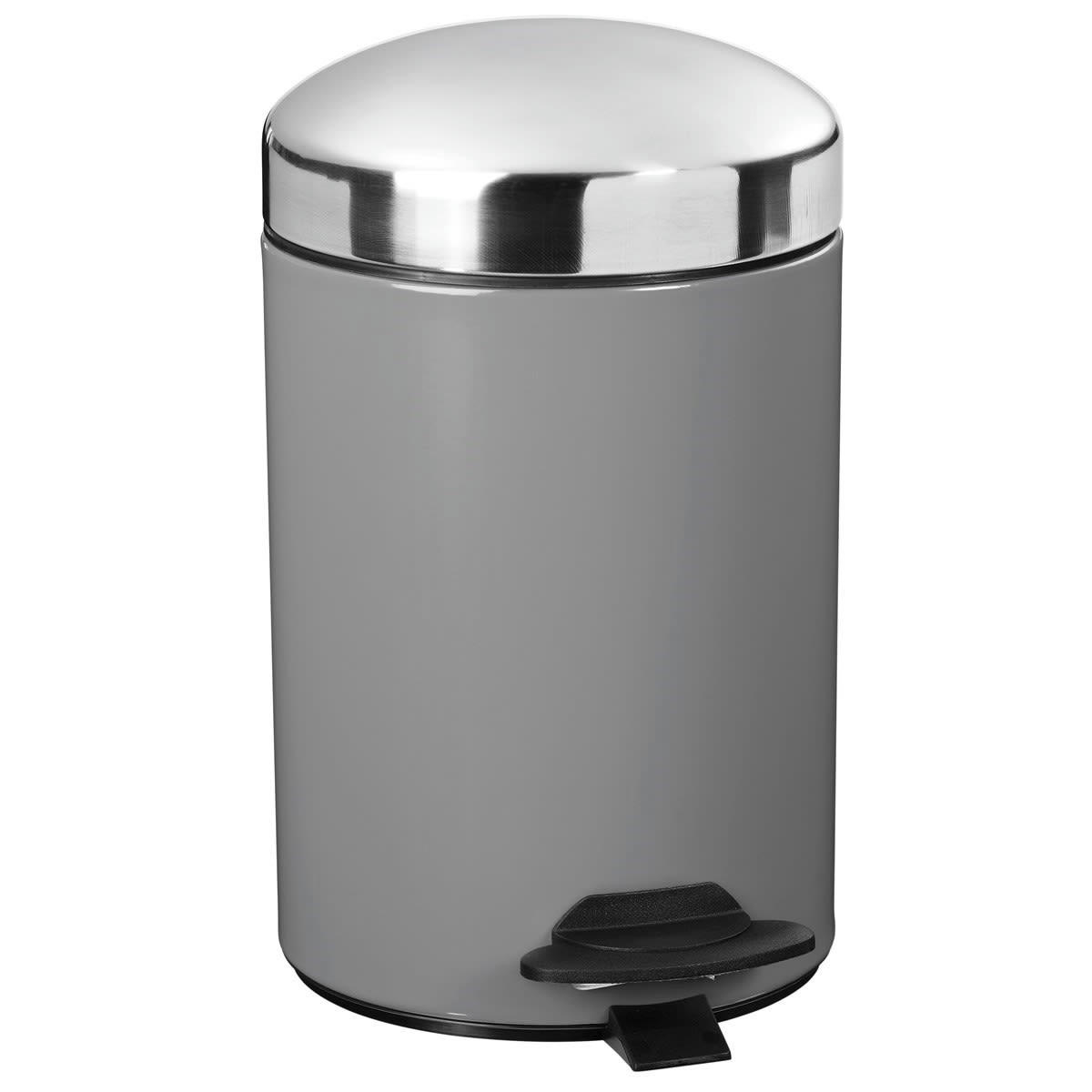 BONNY - Poubelle 3L en Métal Gris souris