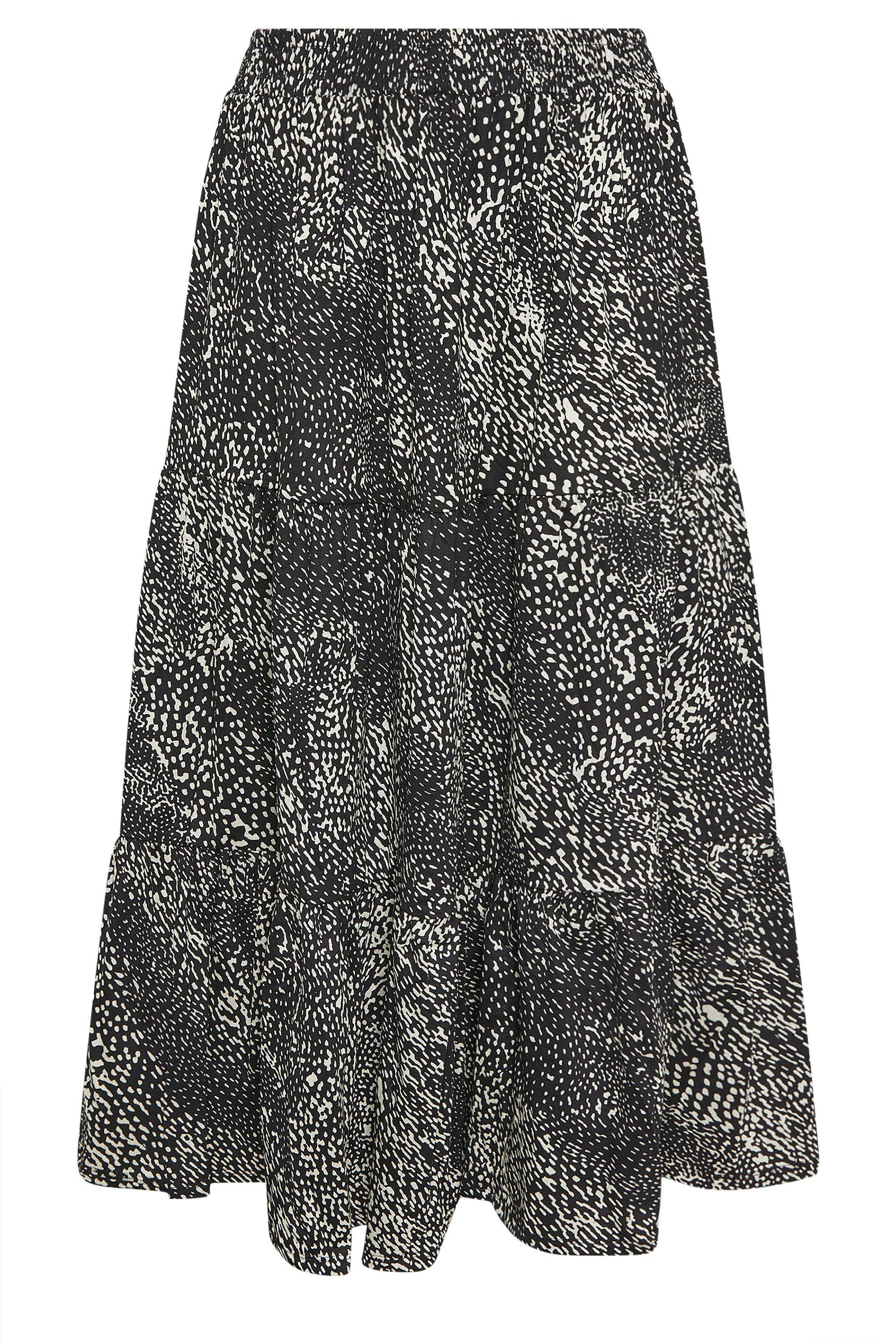 Yours Abstract Print Tiered Maxi Skirt