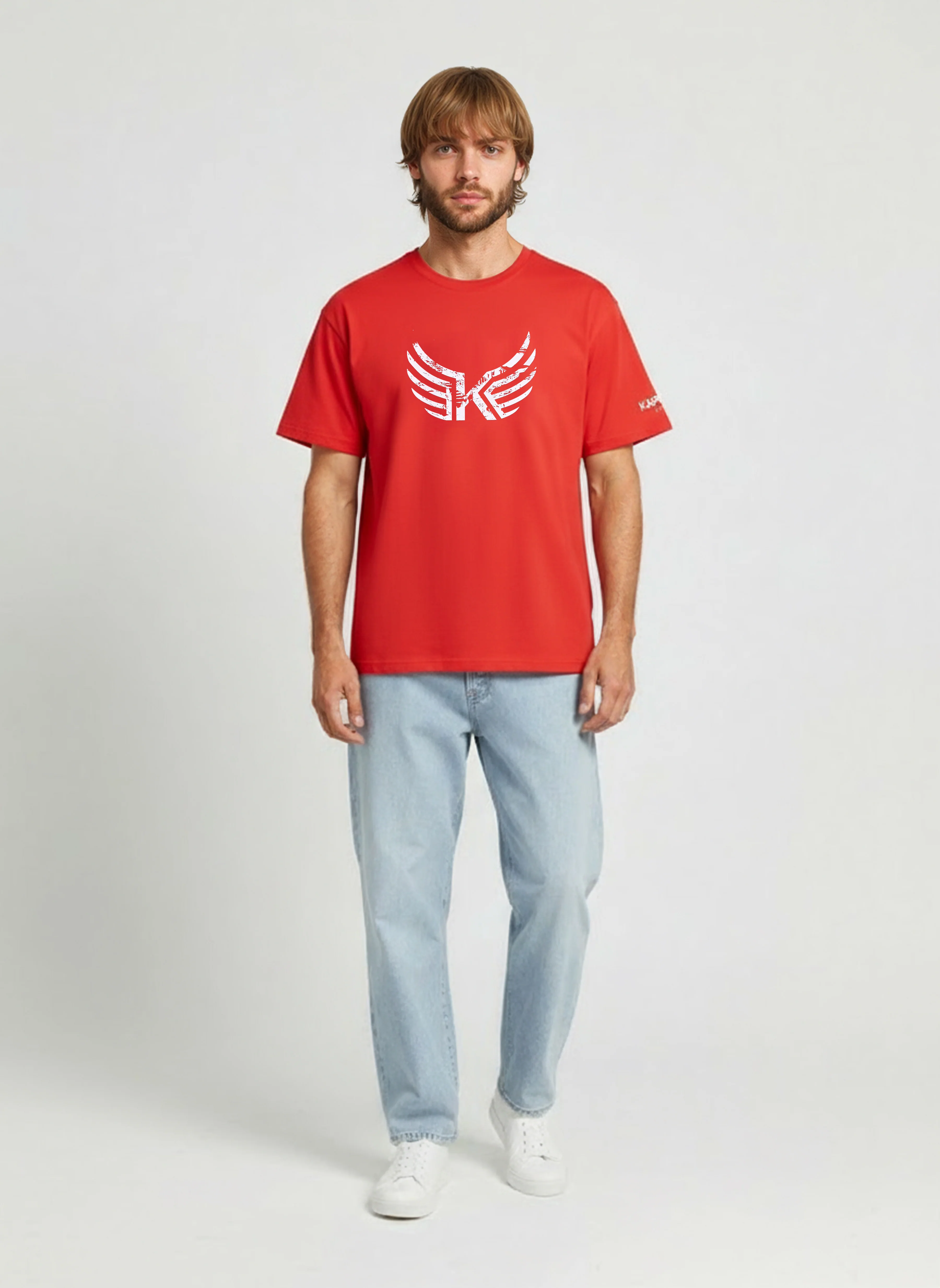 T-shirt manches courtes regular rouge vif coton JACK