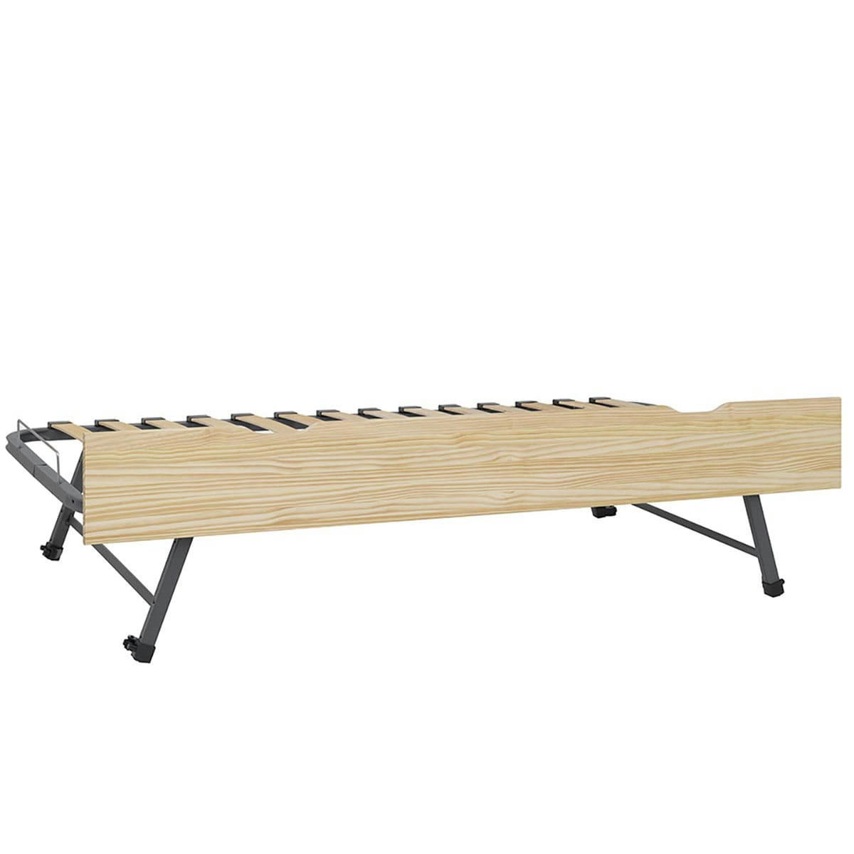 MAKURIA - Sommier gigogne avec façade 2 mains 90x200 cm bois massif