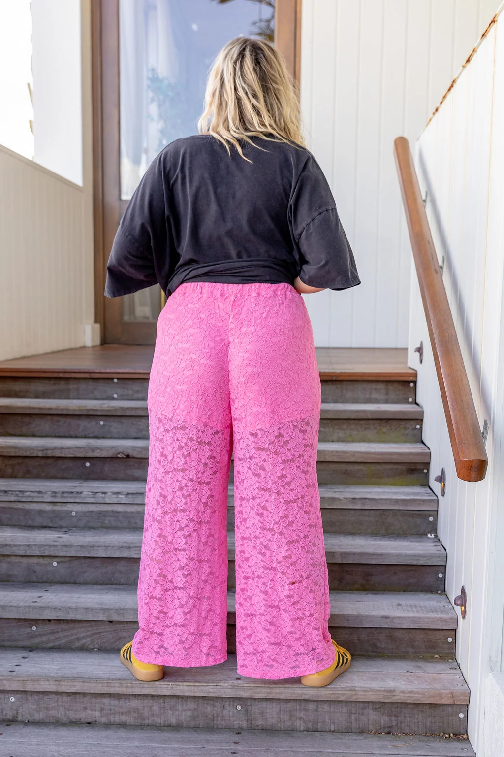 Honey Lace Pant in Pink