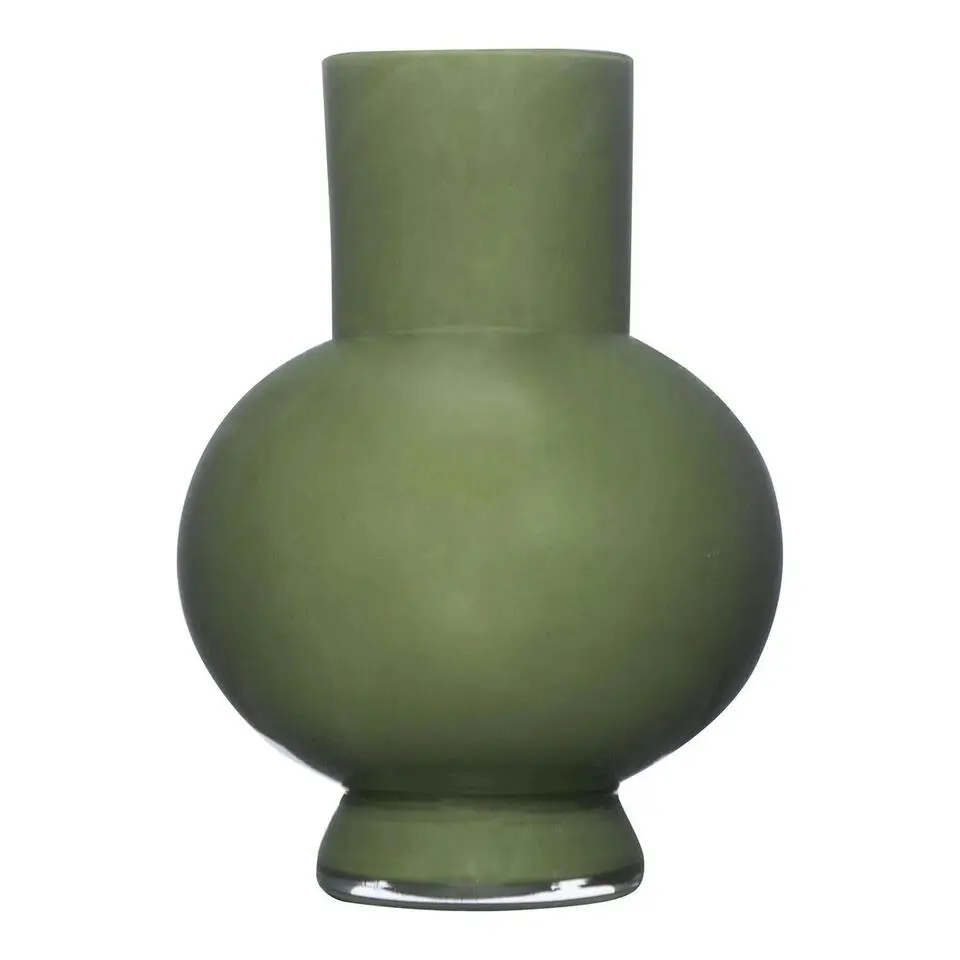 Hakbijl Glass Bloemenvaas Deborah - Groen - glas - D20 x H 26 cm