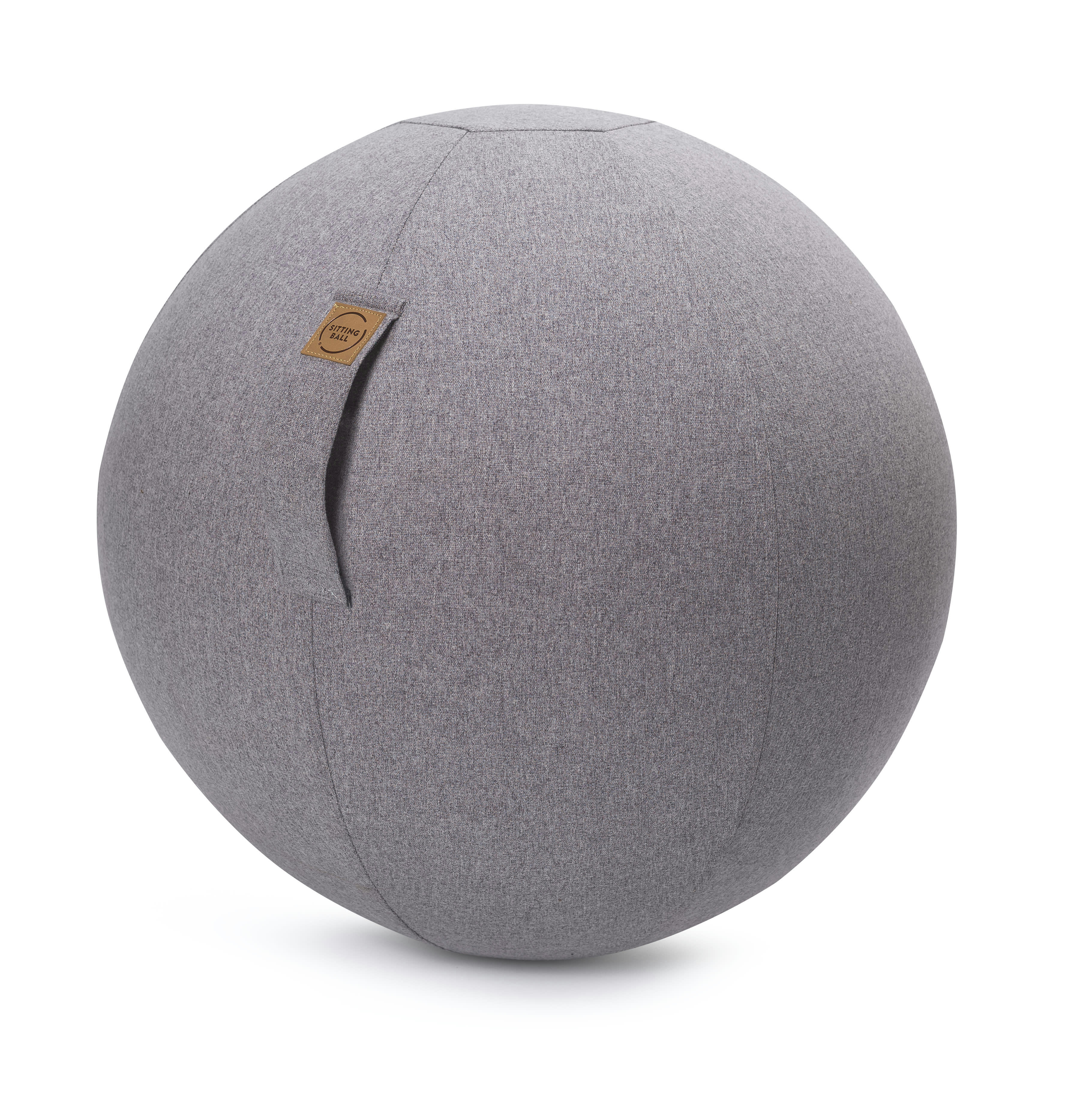 FELT - Balle d'assise aspect feutrine gris avec poignée polyester D65