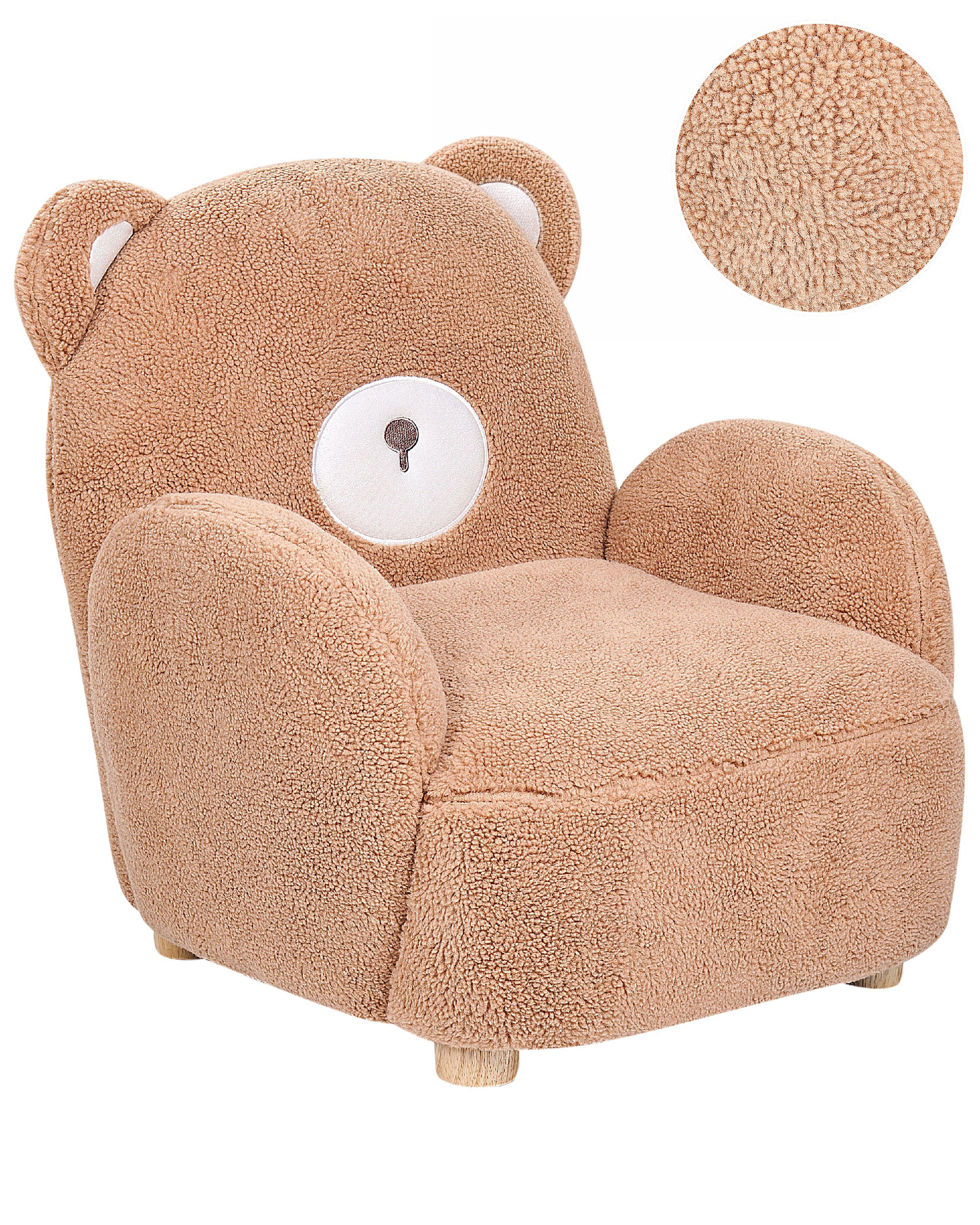 Kids Armchair Teddy Bear BOO Boucle Brown