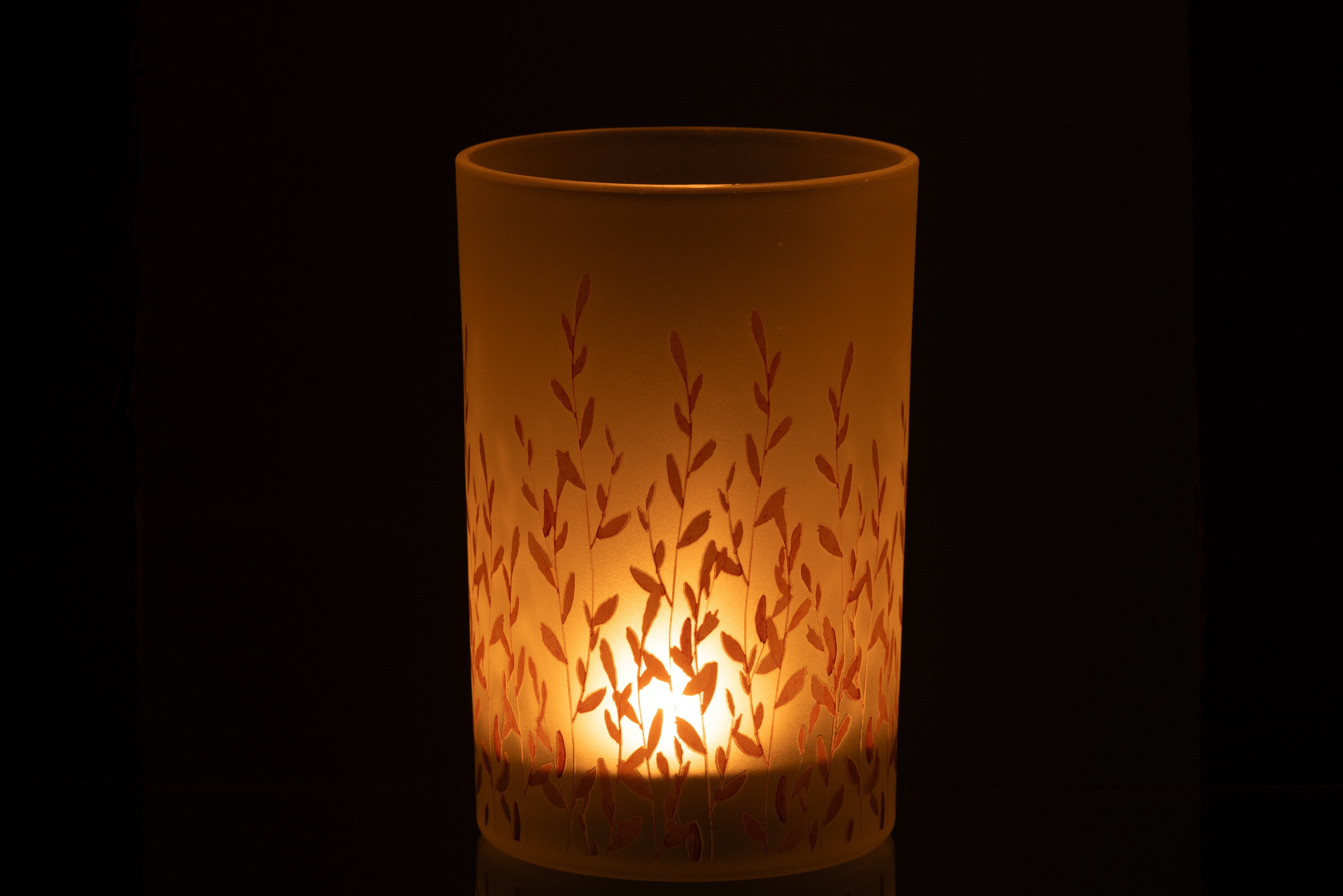 J-Line windlicht Sally - glas - oranje/transparant - large