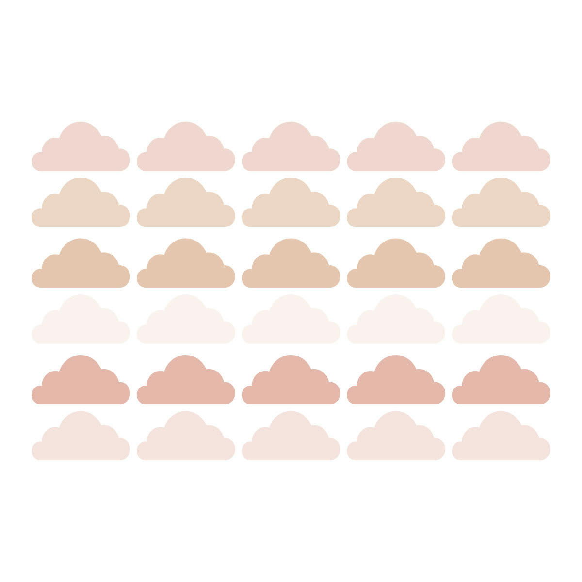 CLOUDS2 - Stickers muraux en vinyle nuages rose et beige