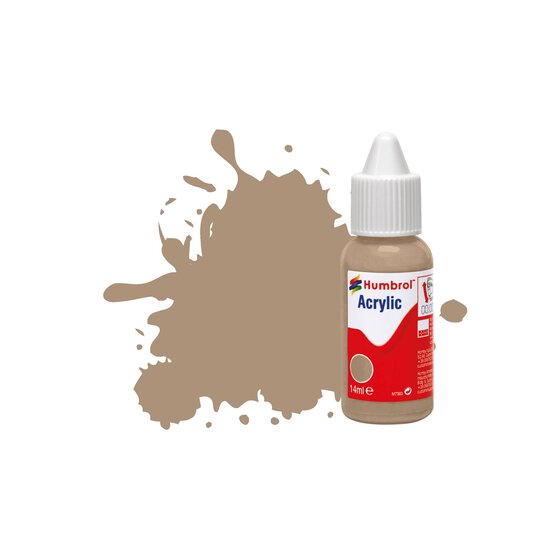 Humbrol 72 Khaki Drill Matt Acrylic Paint Dropper 14ml