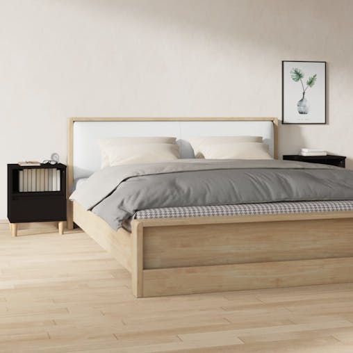 NNEVL Bedside Cabinets 2 pcs Black 40x35x50 cm