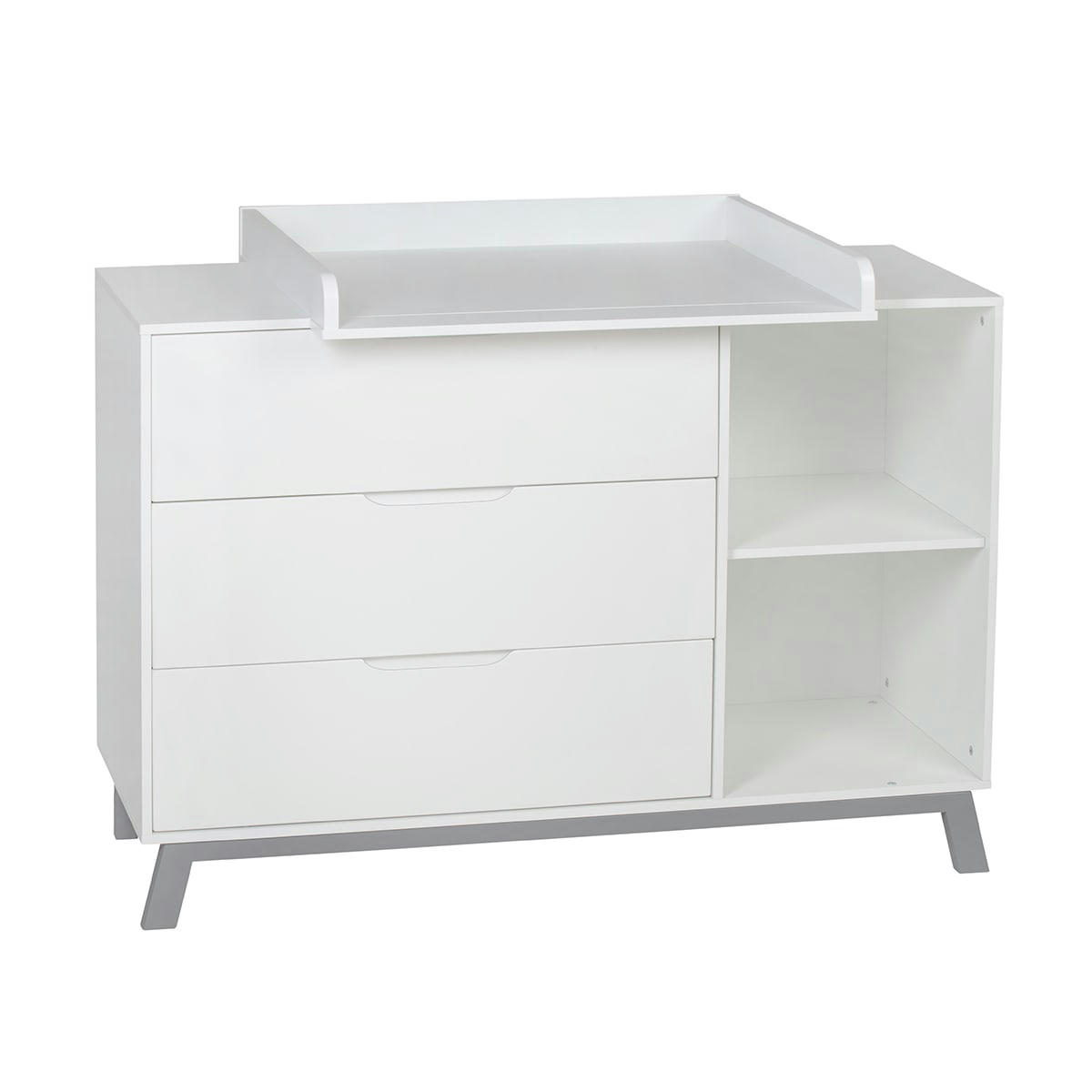 MAE - Commode 3 tiroirs 2 niches plan gris