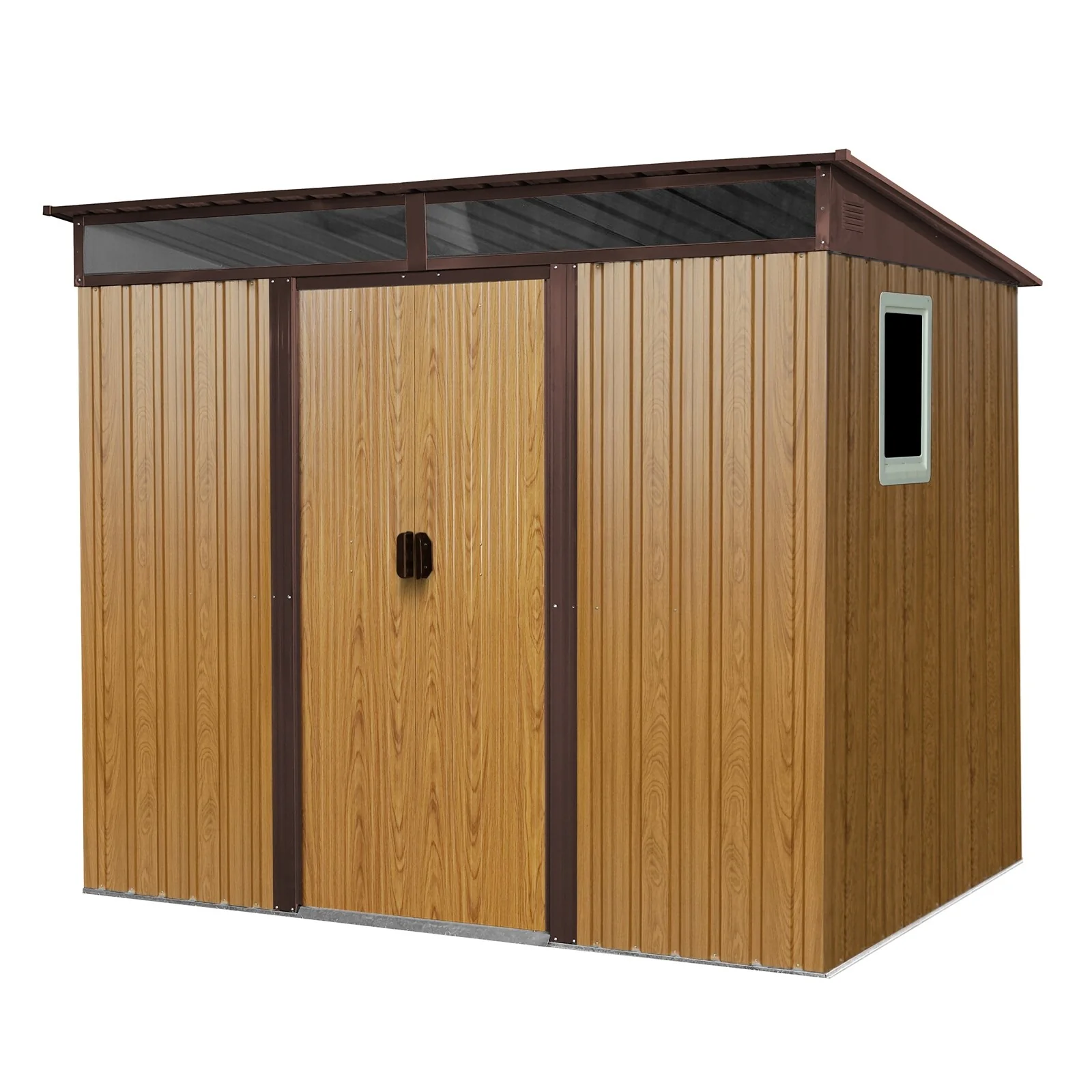 Galvanized Steel Garden Shed Tool Shed Storage Shed with Lockable Sliding Door Waterproof, Rust, Corrosion-resistance