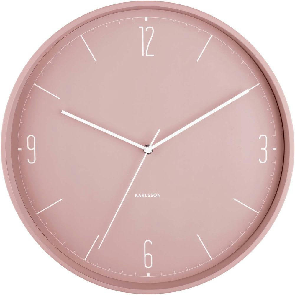 WALL CLOCK - Horloge Numbers & Lines rose D40
