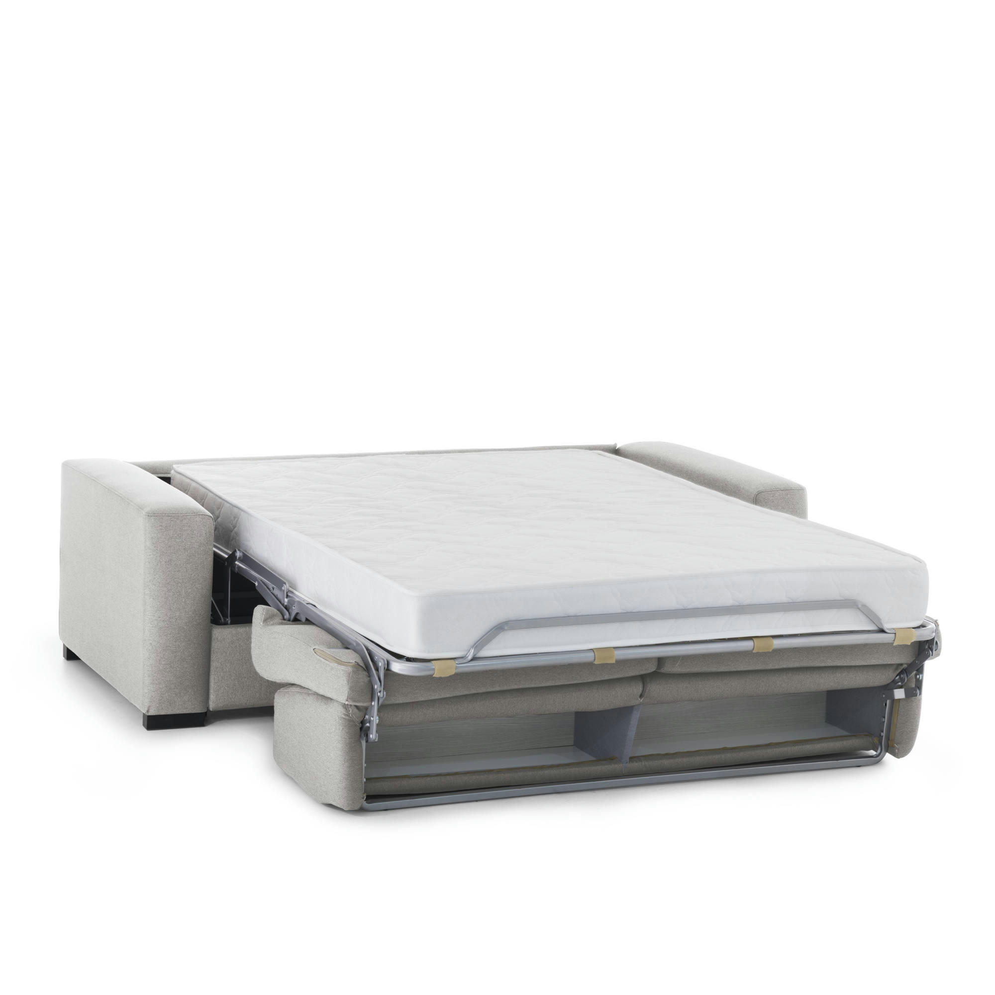 ALICIA - Canapé-lit 3 places en tissu gris