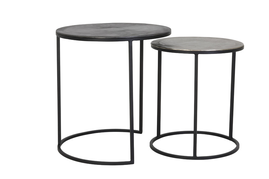 Light & Living bijzettafel TALCA - Ø49x50.5cm - zilver - Set van 2