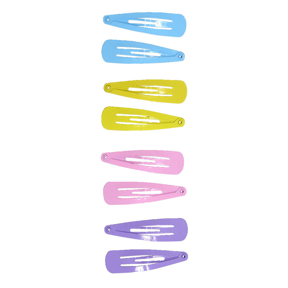 Lot de 8 barrettes clips multicolores