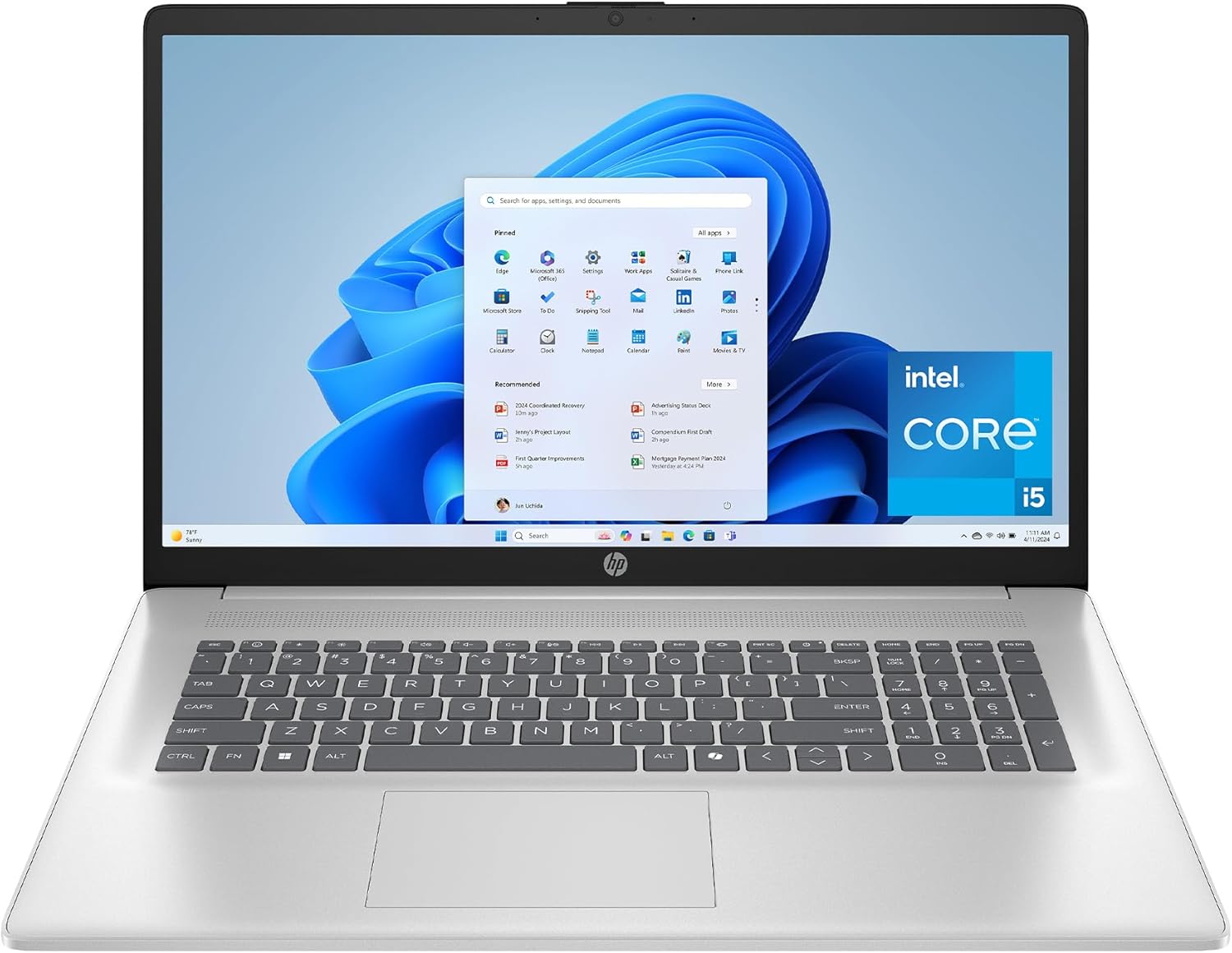 HP 17.3 inch Laptop  FHD Display  Intel Core i5-1334U  16 GB RAM  512 GB SSD  Intel Iris Xe Graphics  Windows 11 Home  Natural Silver  17-cn3399nr