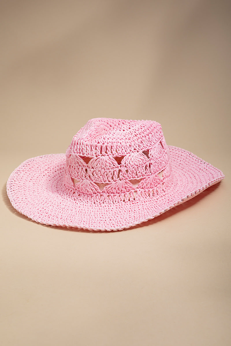 Julianne Crochet Straw Cowboy Hat