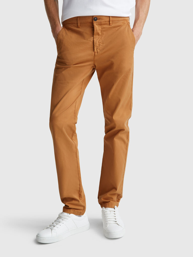 Slim fit cotton chinos