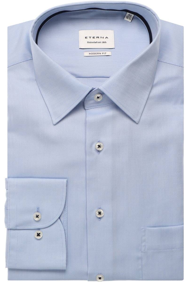 ETERNA Modern Fit Hemd hellblau, Strukturiert